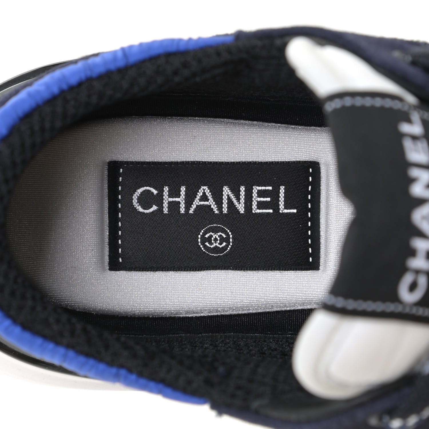 Chanel Suede Calfskin CC Sneakers 37 Blue Navy Dark Navy 11 of 12