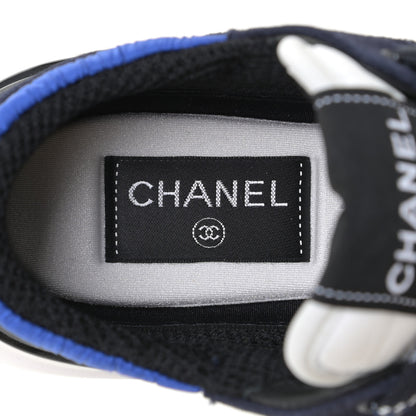 Chanel Suede Calfskin CC Sneakers 37 Blue Navy Dark Navy 11 of 12