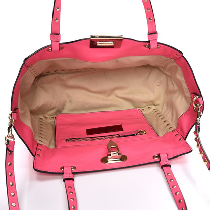 Valentino Garavani Vitello Small Rockstud Tote Fuxia Fluo 6 of 10