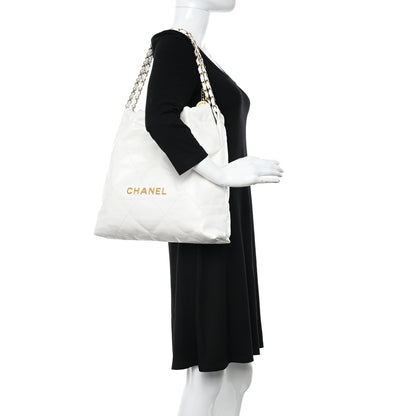 Chanel Shiny Calfskin Quilted Chanel 22 White 2 of 12