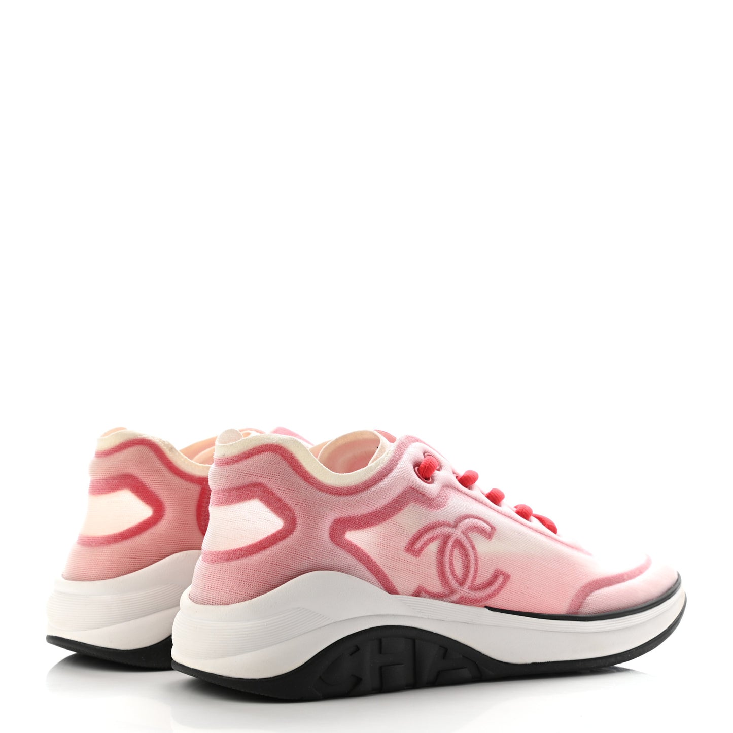 Calfskin Mesh Lycra Womens Logo Sneakers 37 White Red