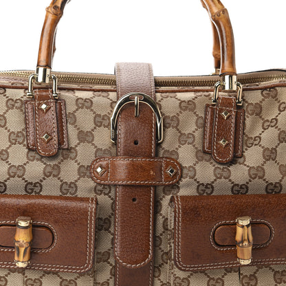 Gucci Monogram Canvas Bamboo Top Handle Bag Brown 13 of 13