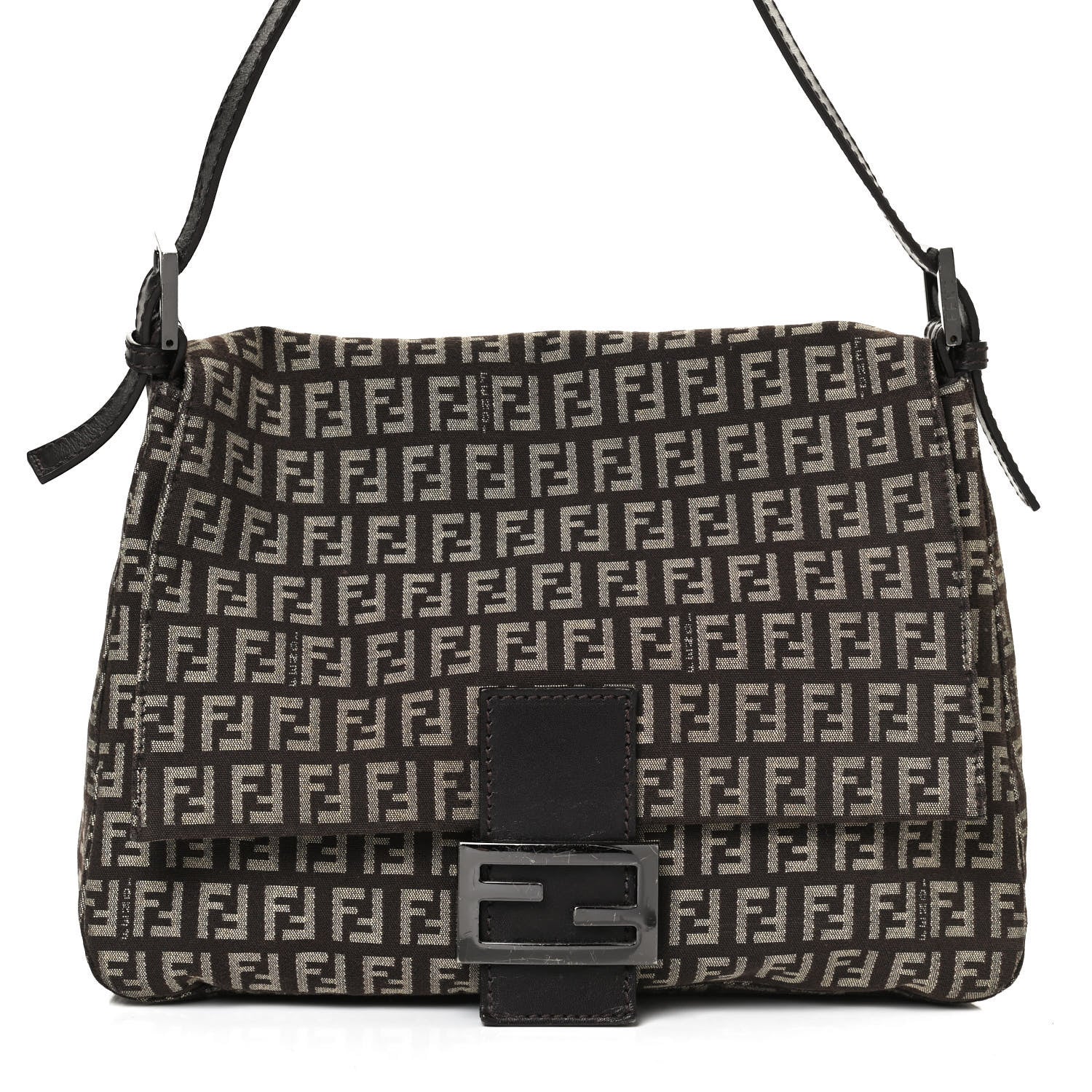 Fendi Zucchino Vitello Mama Baguette Testa di Moro Beige 8 of 10
