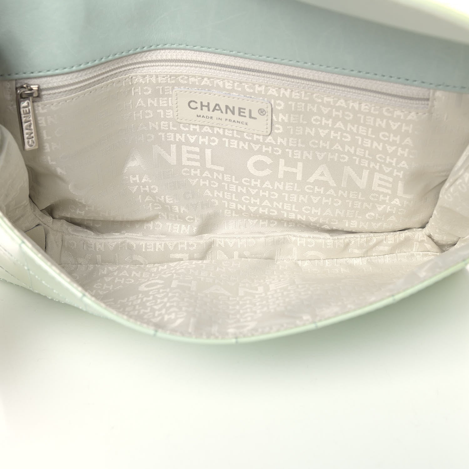Chanel Patent Square Stitched CC Flap Clutch Green 4 of 5