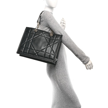 Christian Dior Calfskin Archicannage Medium Essential Tote Black 3 of 9