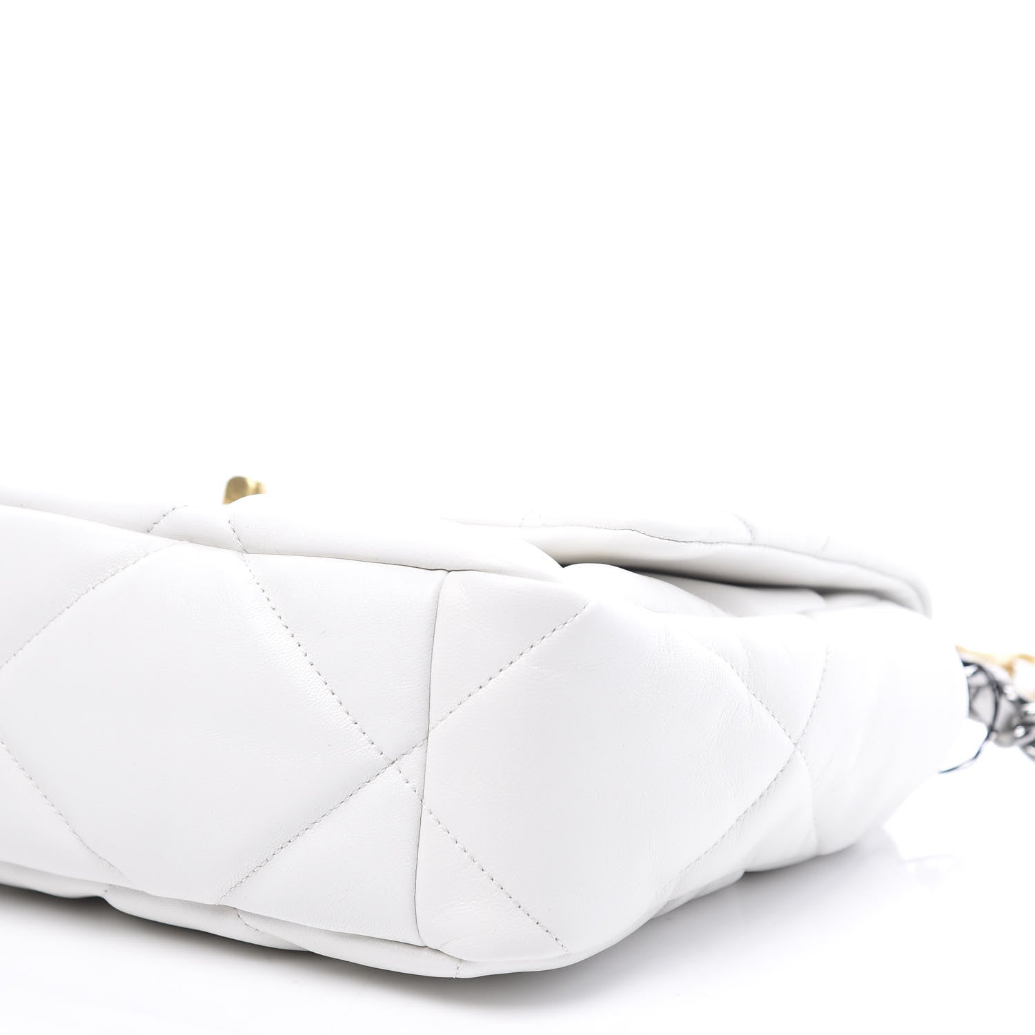 Chanel Goatskin Quilted Large 19 Flap White 8 of 10