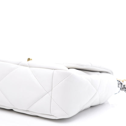 Chanel Goatskin Quilted Large 19 Flap White 8 of 10