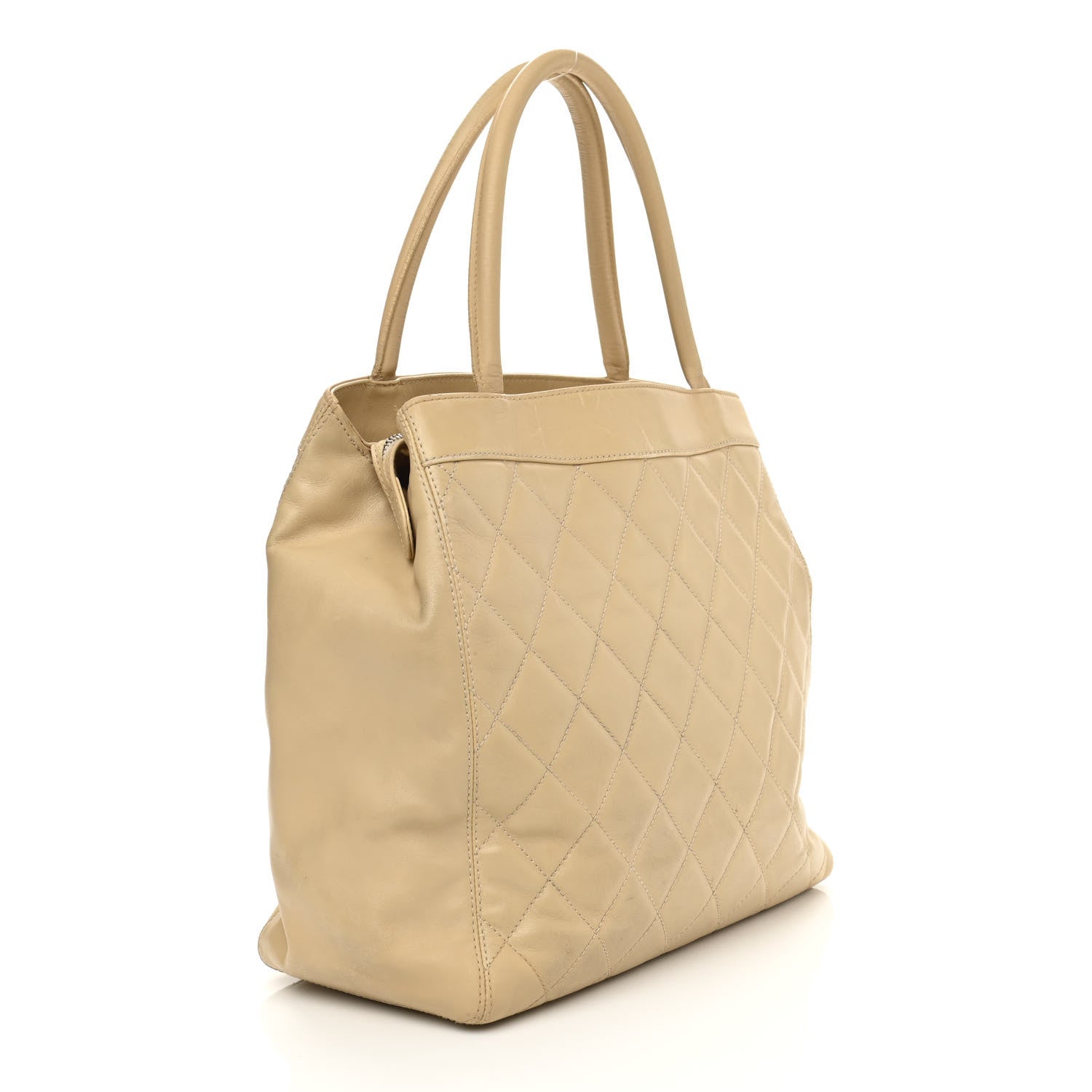 Chanel Lambskin Quilted CC Tote Beige 2 of 24