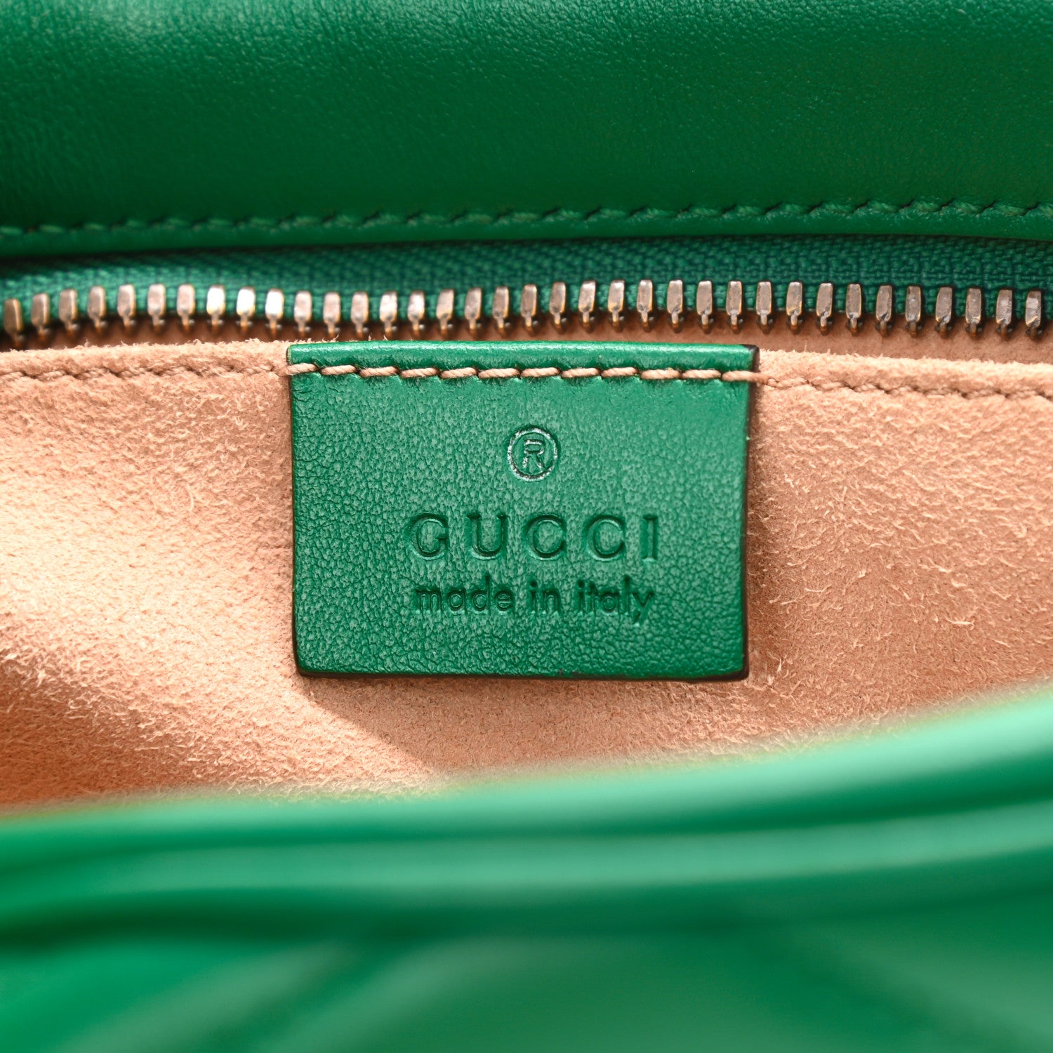 Gucci Calfskin Matelasse Small GG Marmont Chain Shoulder Bag Emerald Green 6 of 8