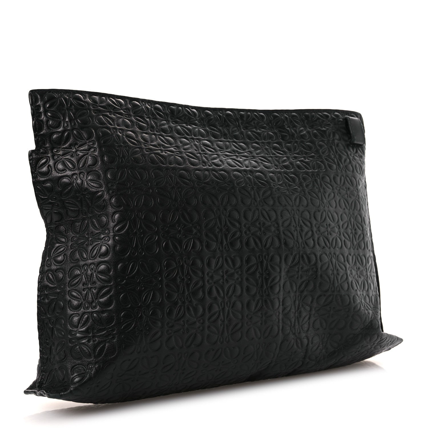 Loewe Calfskin Embossed Repeat T Pouch Black 3 of 11