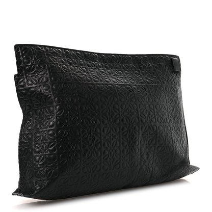 Loewe Calfskin Embossed Repeat T Pouch Black 3 of 11