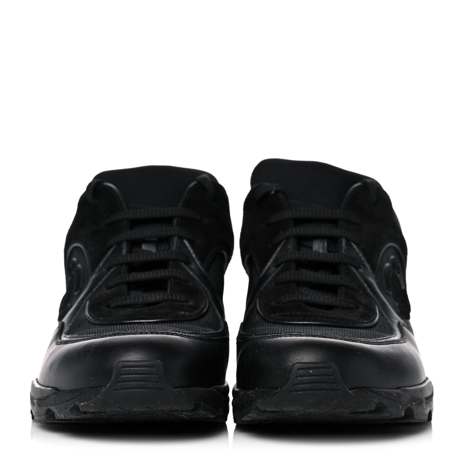 Chanel Toile Suede Calfskin CC Sneakers 39 Black 2 of 9