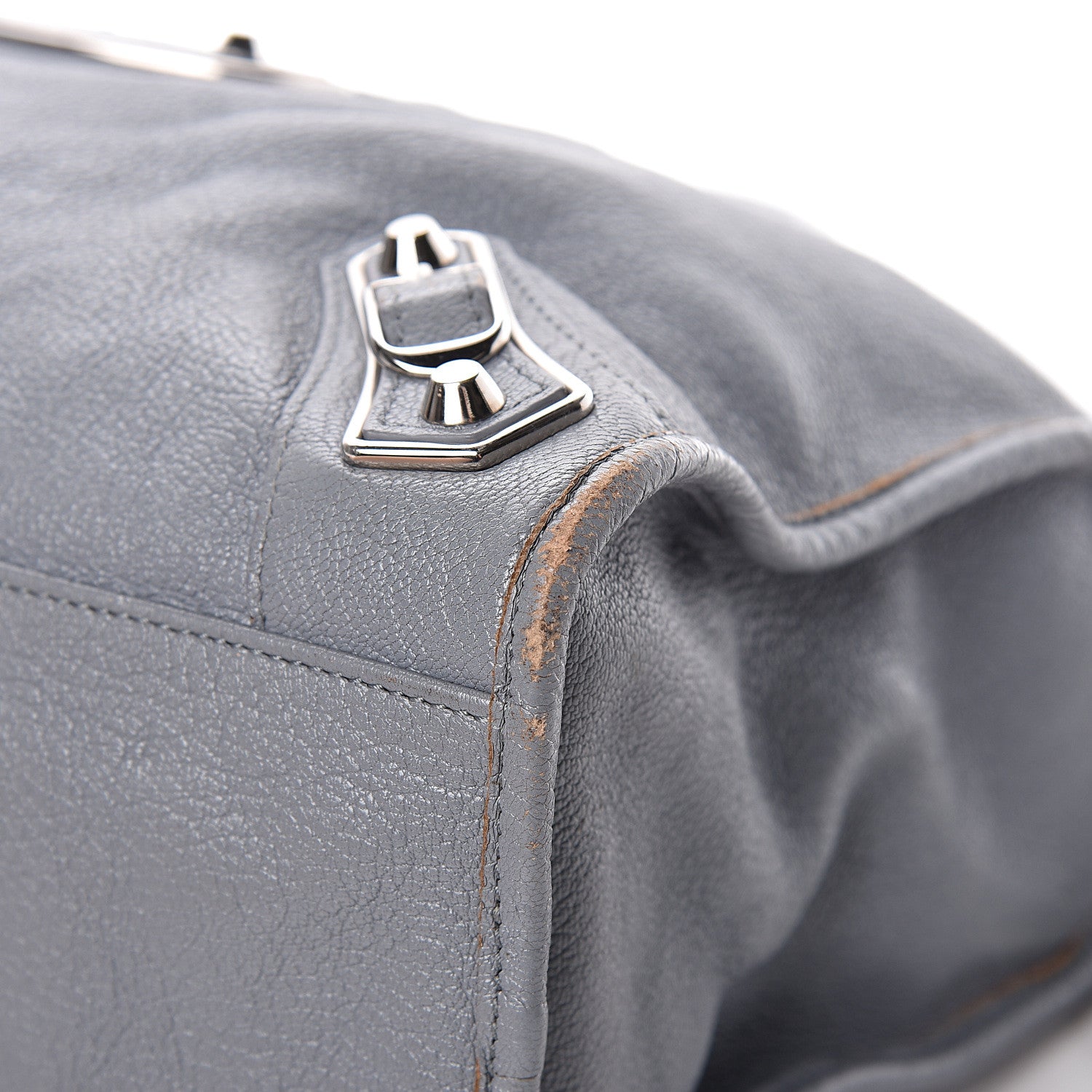 Balenciaga Chevre Silver Metallic Edge Hardware City Bleu Acier 19 of 27