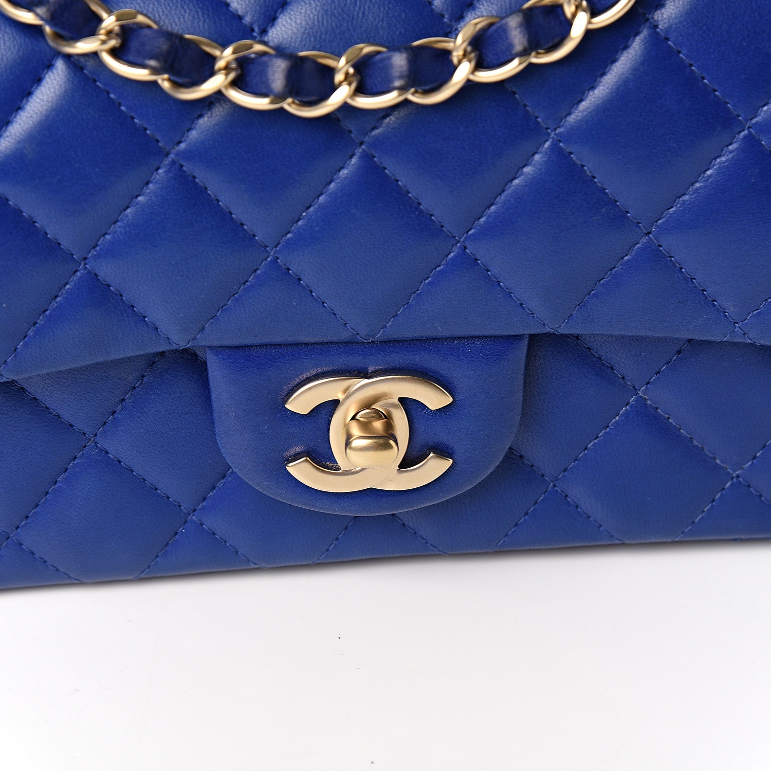Chanel Lambskin Quilted Mini Rectangular Flap Dark Blue 9 of 10