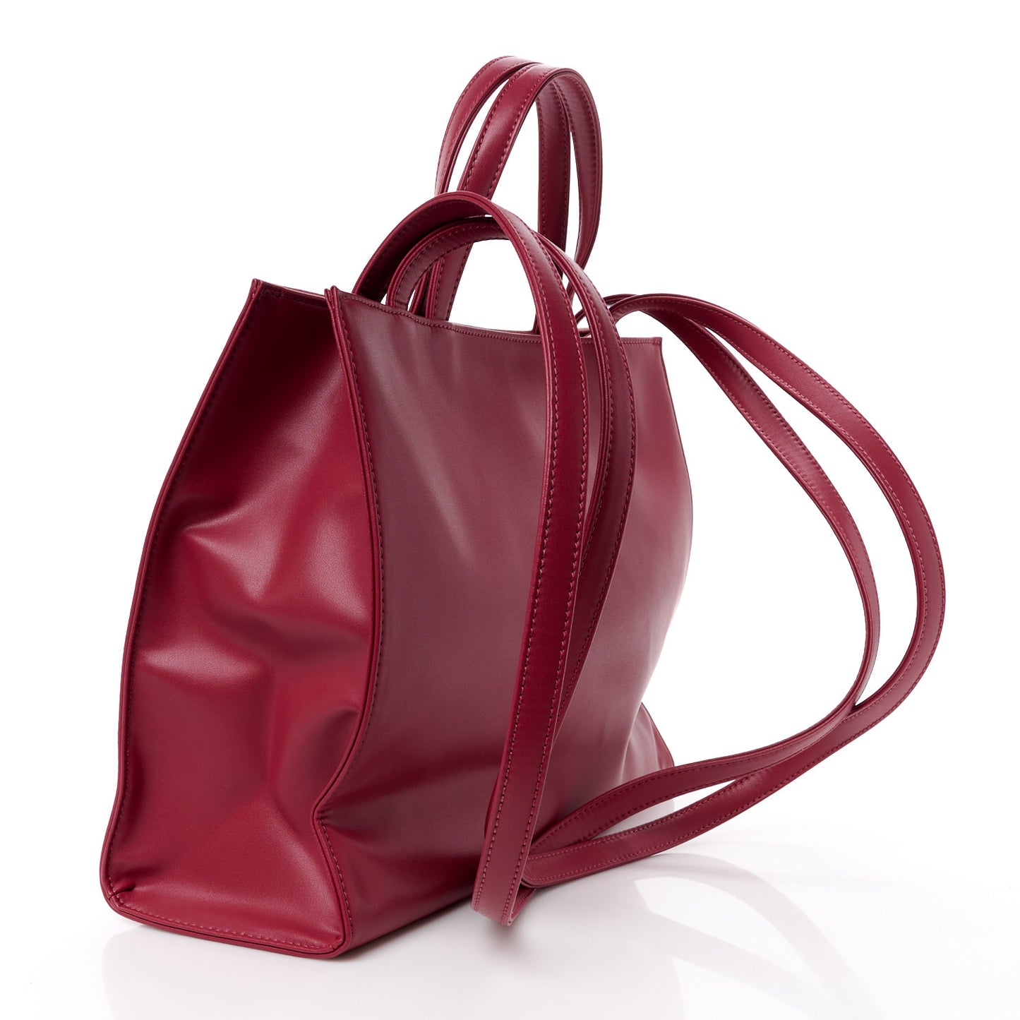 Vegan Leather Medium Shopping Bag Oxblood