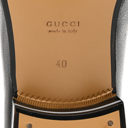 Gucci Goatskin Womens Horsebit Mid-Heel Loafers 40 Black 8 of 10