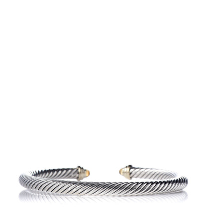 David Yurman Sterling Silver 14K Yellow Gold Citrine 5mm Cable Classics Petite Color Bracelet 3 of 5