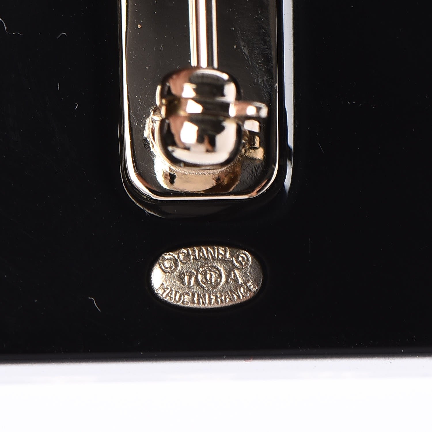 Chanel Resin Strass Perfume Bottle CC Brooch Black Gold 4 of 5