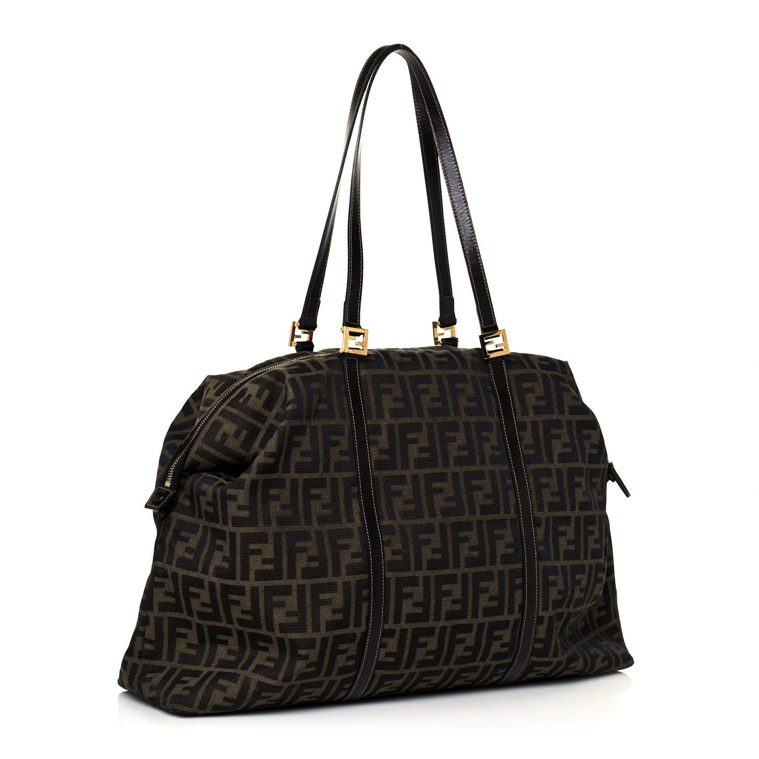Fendi Zucca Large Zip Tote Tobacco 3 of 12
