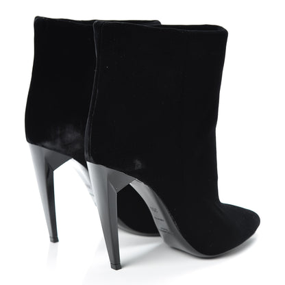 Saint Laurent Velvet Freja 105 Ankle Booties 35.5 Black 4 of 14
