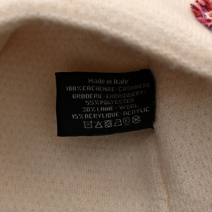 Chanel Cashmere CC Beanie Hat White Pink 5 of 6