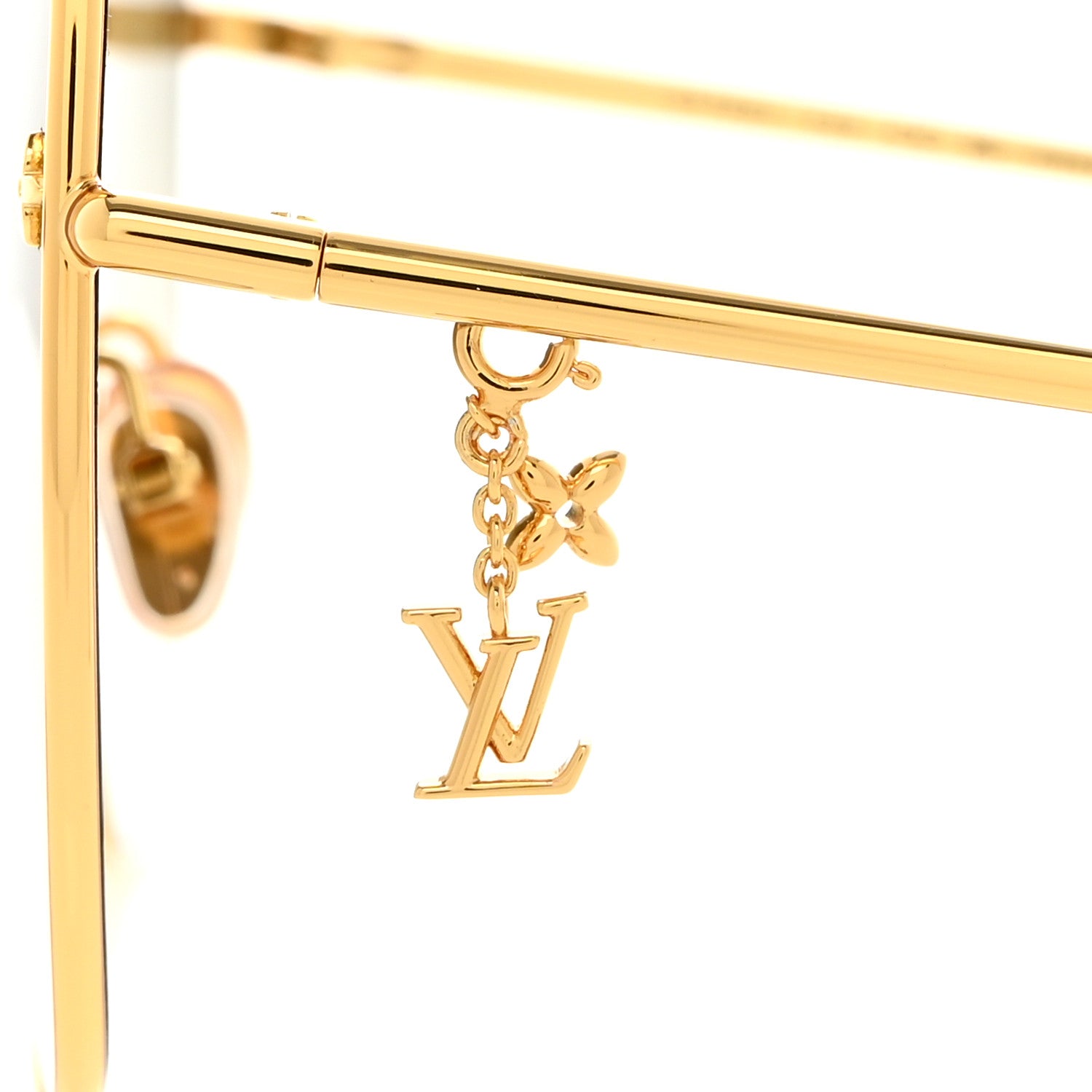Louis Vuitton Metal LV Charm Cat Eye Sunglasses Z1720U Gold 5 of 9