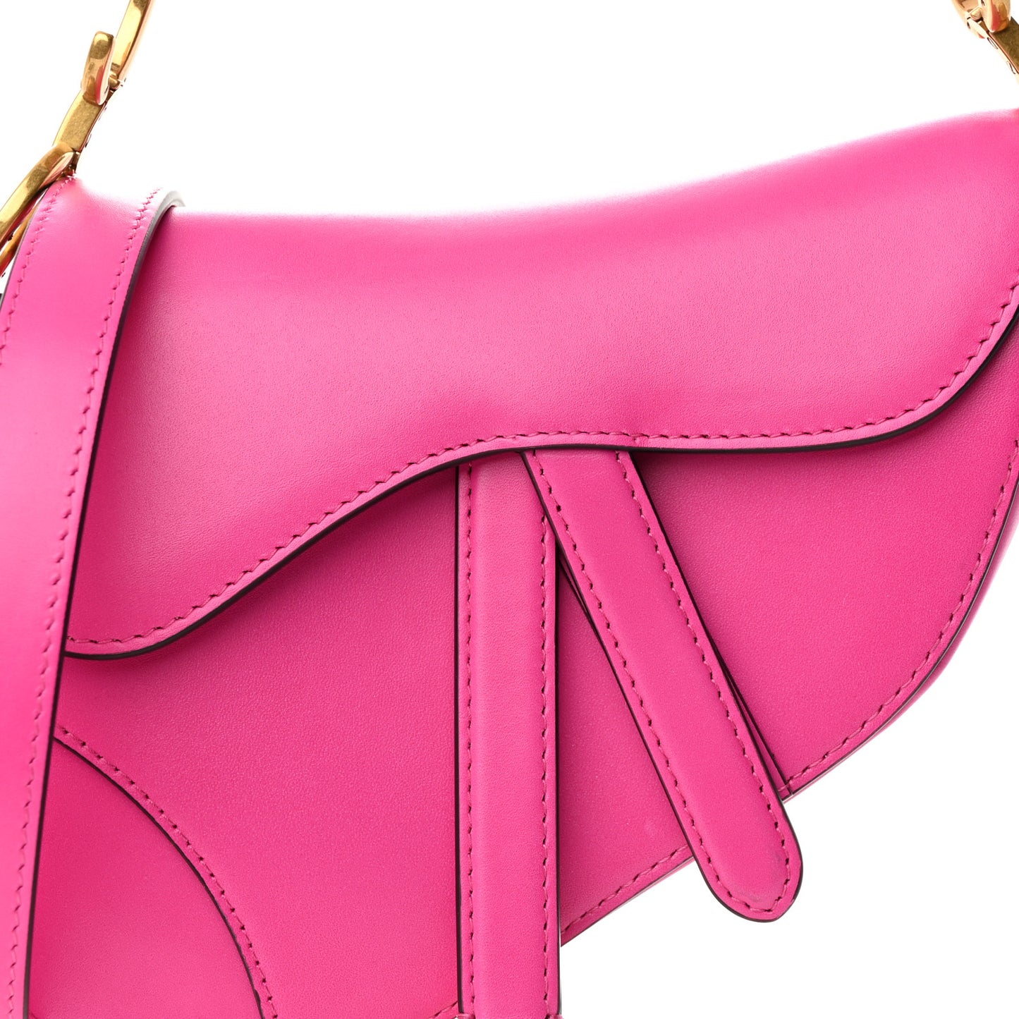 Calfskin Mini Saddle Bag Rani Pink