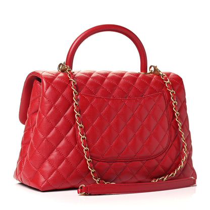 Chanel Caviar Quilted Medium Coco Handle Flap Red 2 of 4