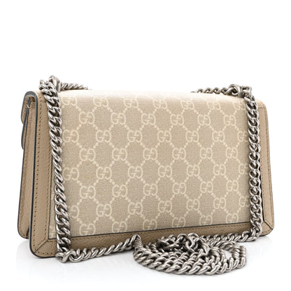 Gucci GG Supreme Monogram Textured Dollar Calfskin Small Rectangular Dionysus Shoulder Bag Beige Mystic White Oatmeal 3 of 11