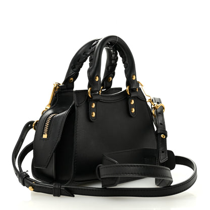 Balenciaga Smooth Calfskin Neo Classic Brass Hardware Nano City Crossbody Black 3 of 10