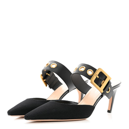 Christian Dior Technical Fabric Calfskin D-Dior 65mm Mules 38 Black 3 of 15