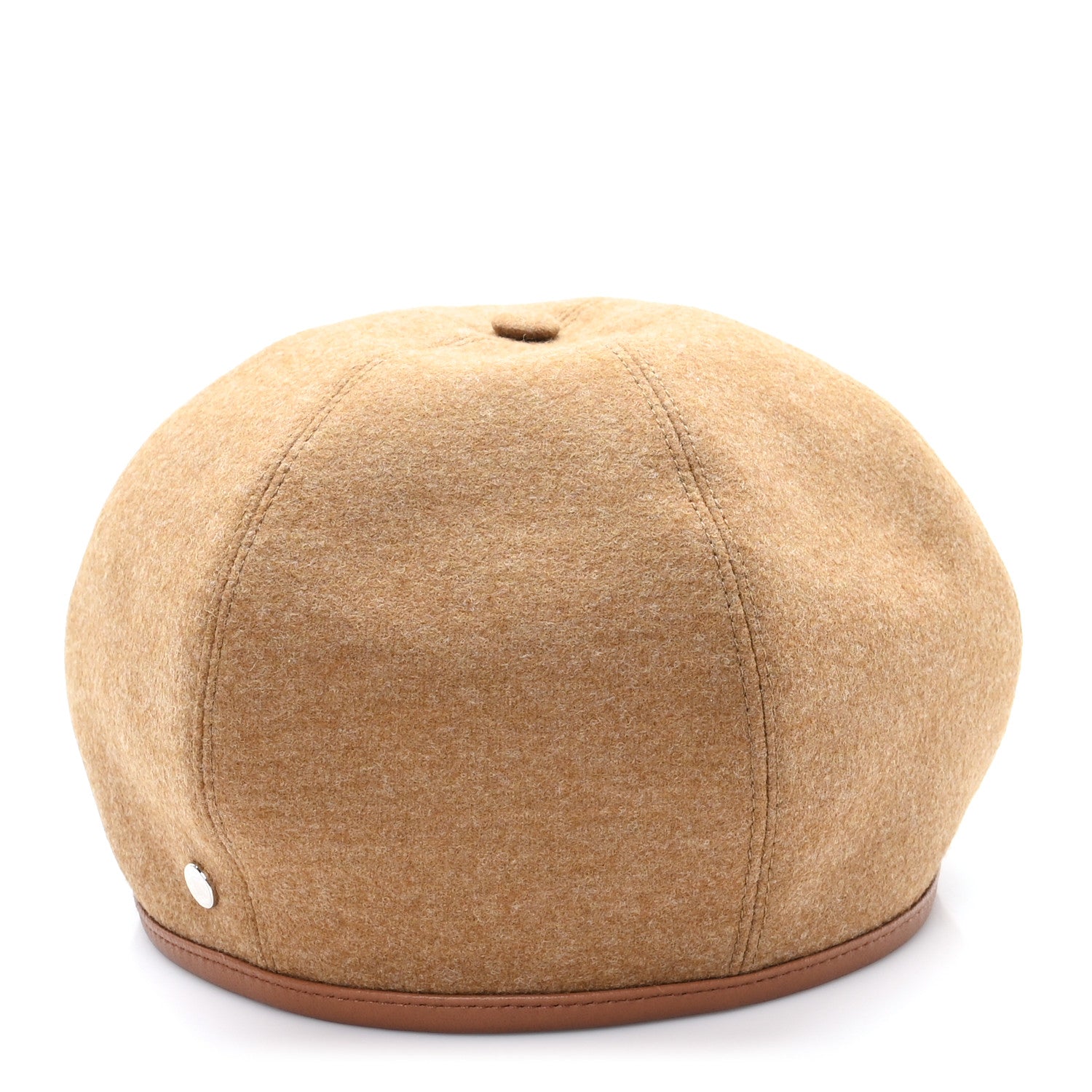 Hermes Jersey De Laine Gabrielle Beret Hat 59 Gold 1 of 9