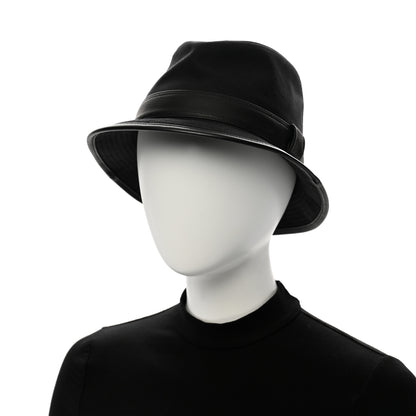 Hermes Linen Deerskin Fedora Hat 58 Black 2 of 12