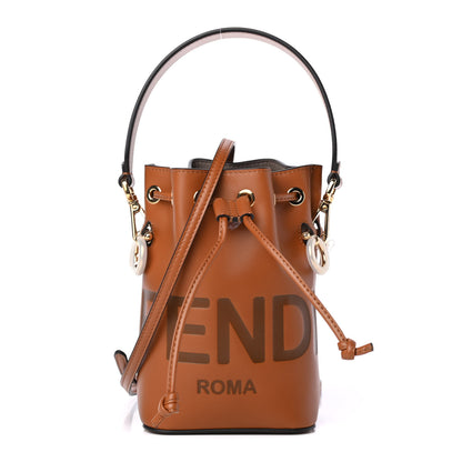 Fendi Vitello King F is Fendi Logo Embossed Mini Mon Tresor Bucket Bag Cuoio 1 of 4