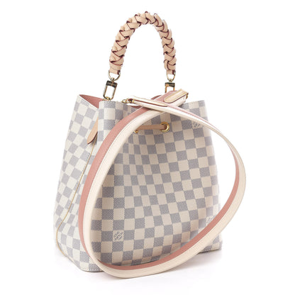 Louis Vuitton Damier Azur Braided Neonoe MM Peach Cream 3 of 10