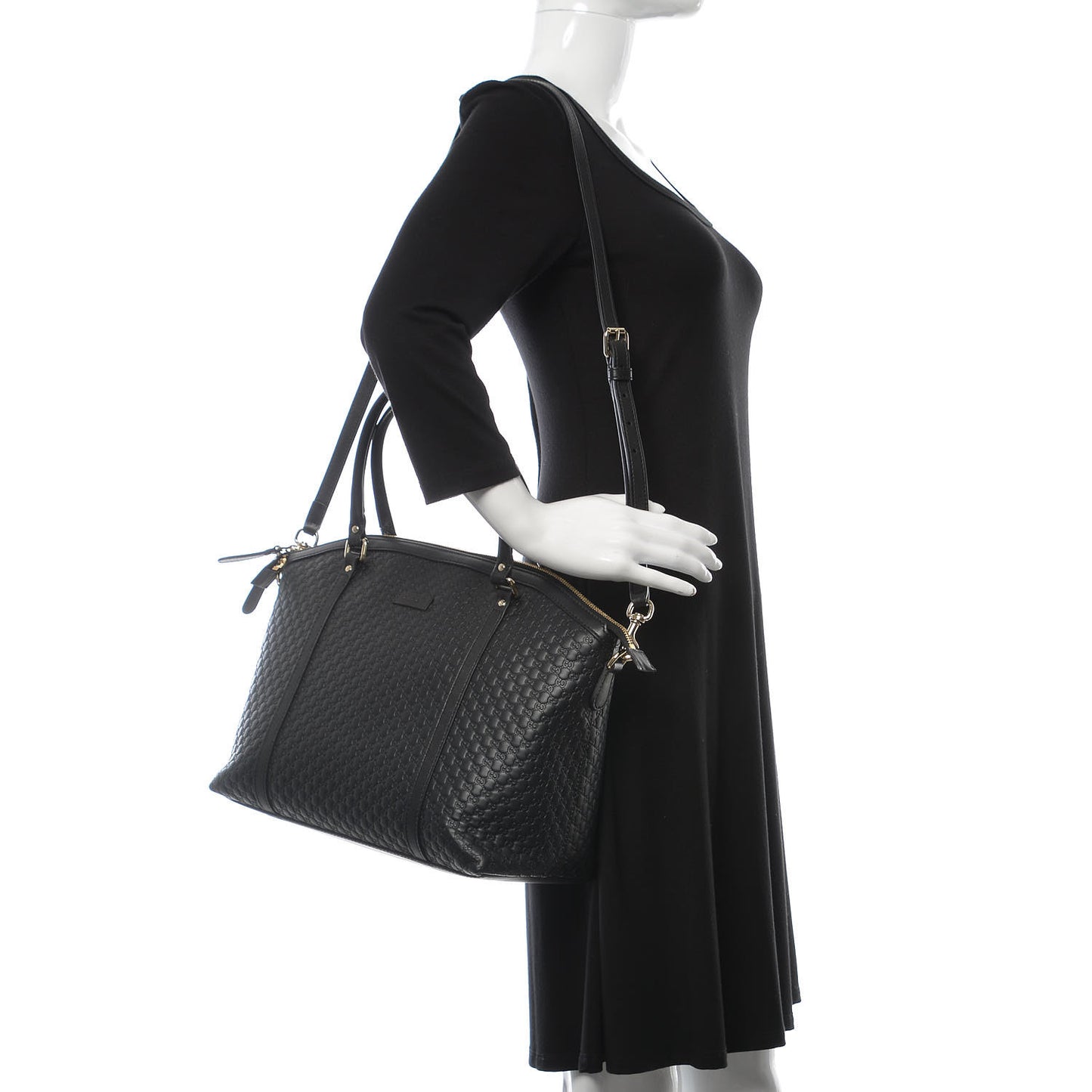 Soft Microguccissima Dome Satchel Black