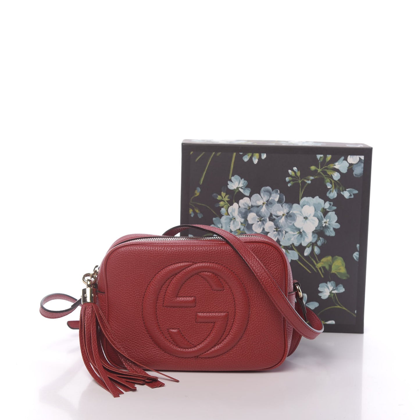 Pebbled Calfskin Small Soho Disco Bag Tabasco Red