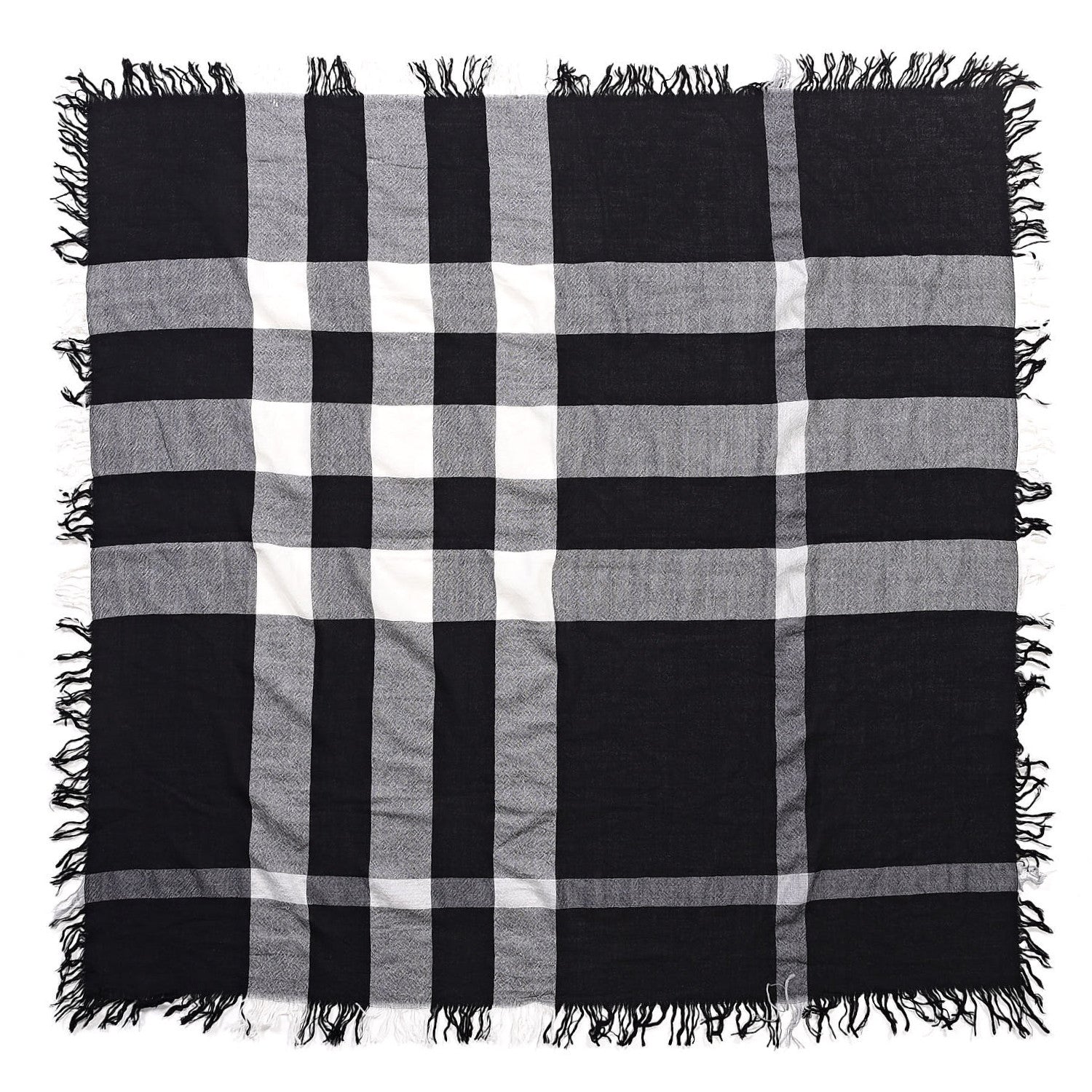 Burberry Merino Wool House Check Square Scarf Black 3 of 6