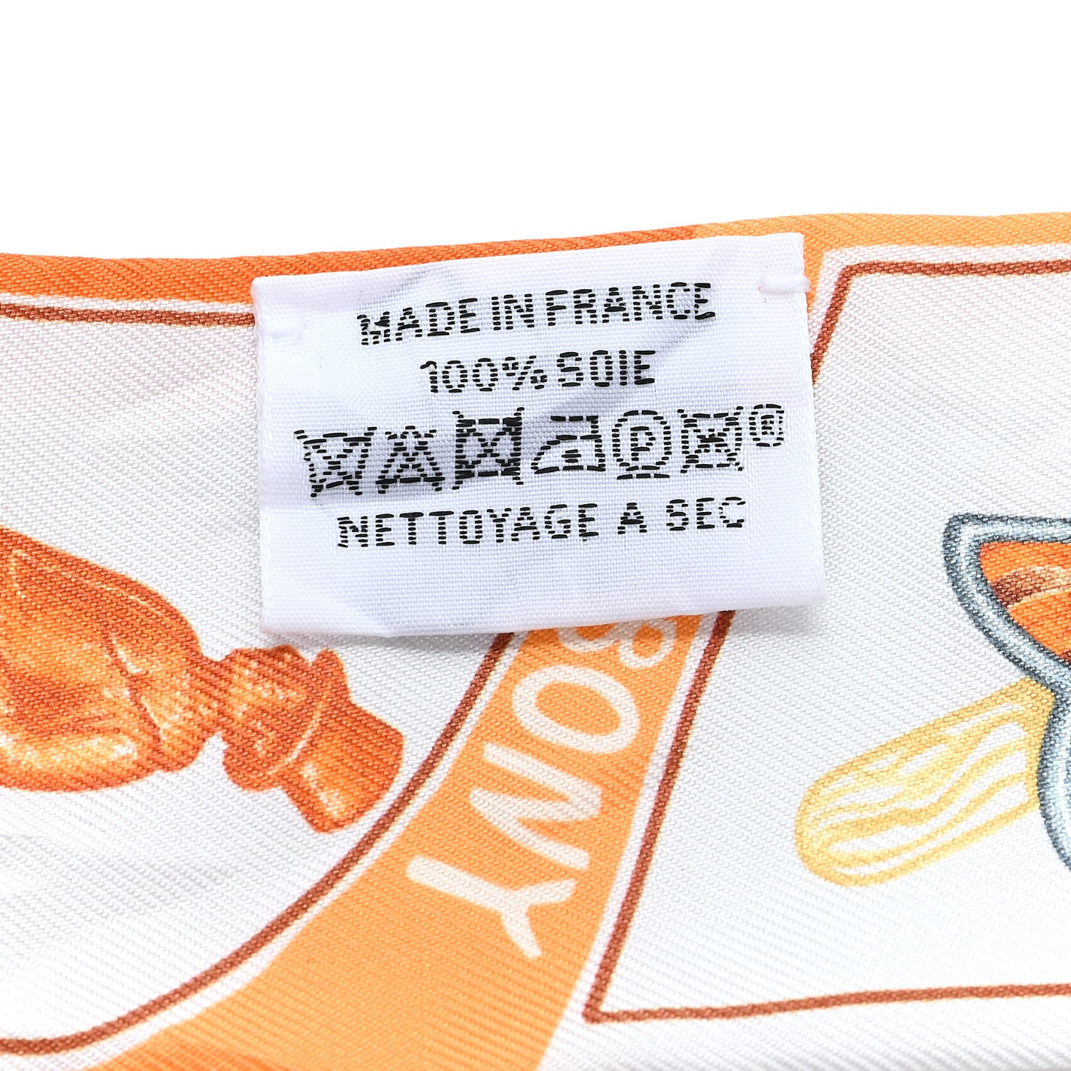 Hermes Silk Funny Ice Cream Twilly Orange Creme Beige 3 of 4