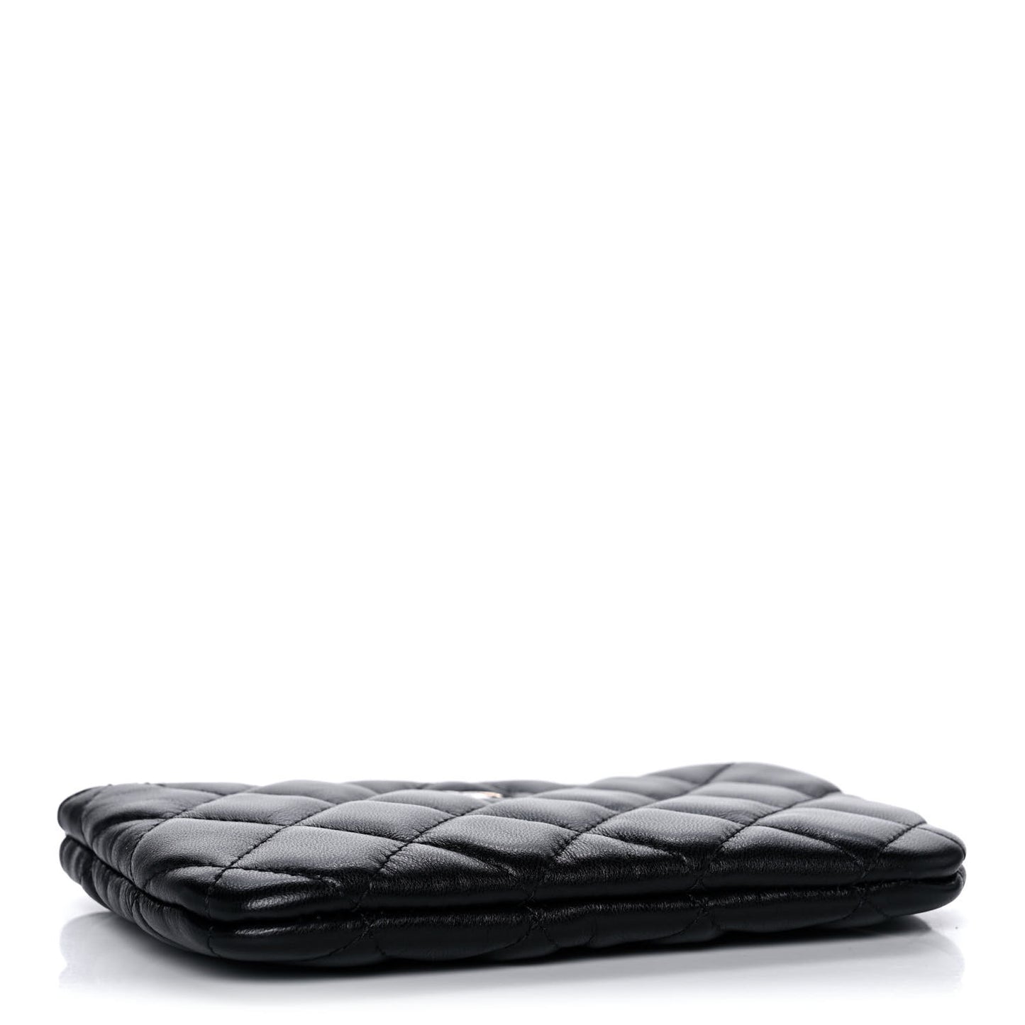 Lambskin Quilted Small No. 5 Cosmetic Case Black