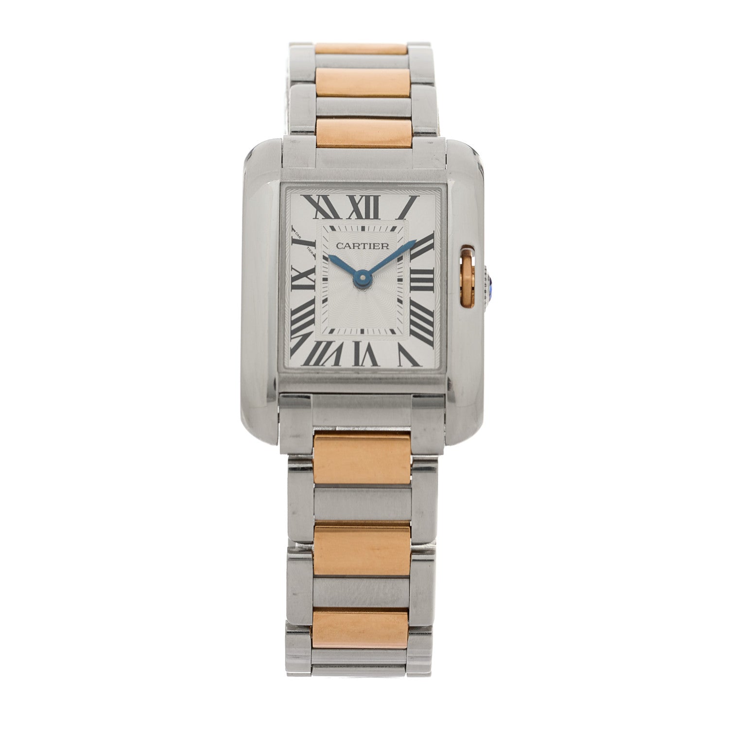 Cartier Stainless Steel 18K Pink Gold 23mm Tank Anglaise Quartz Watch 1 of 4