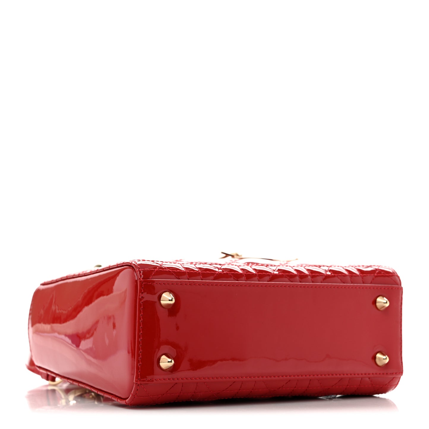 Patent Cannage Small Lady Dior Cherry Red