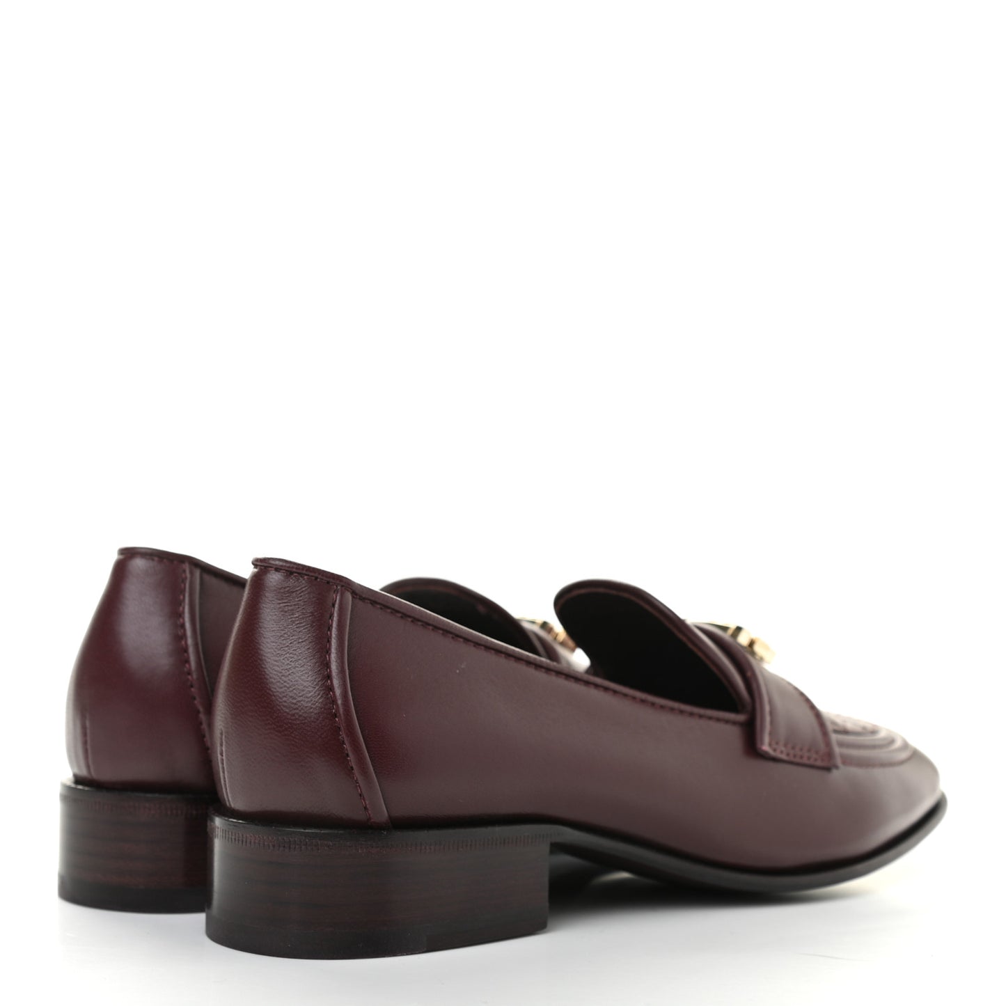Lambskin Quilted Womens CC Loafers 37 Bordeaux