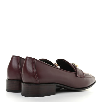 Chanel Lambskin Quilted Womens CC Loafers 37 Bordeaux 4 of 8