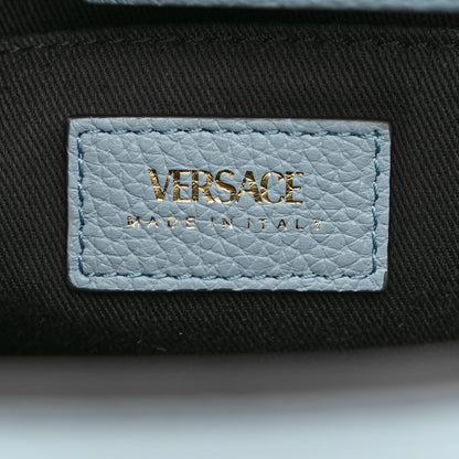 Versace Grainy Calfskin Virtus Top Handle Tote Light Blue 6 of 11