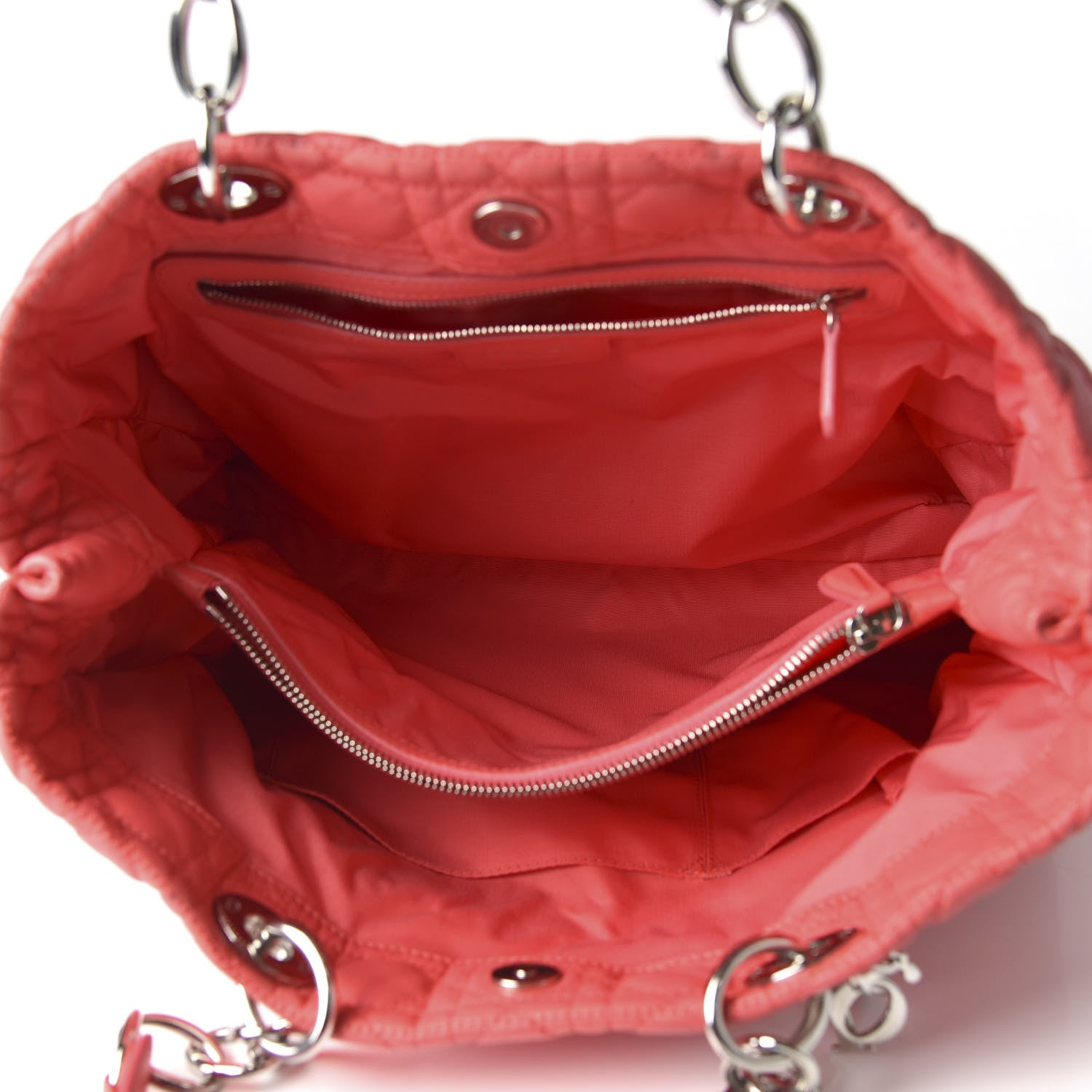 Christian Dior Lambskin Cannage Large Dior Soft Shopping Tote Coral 5 of 10