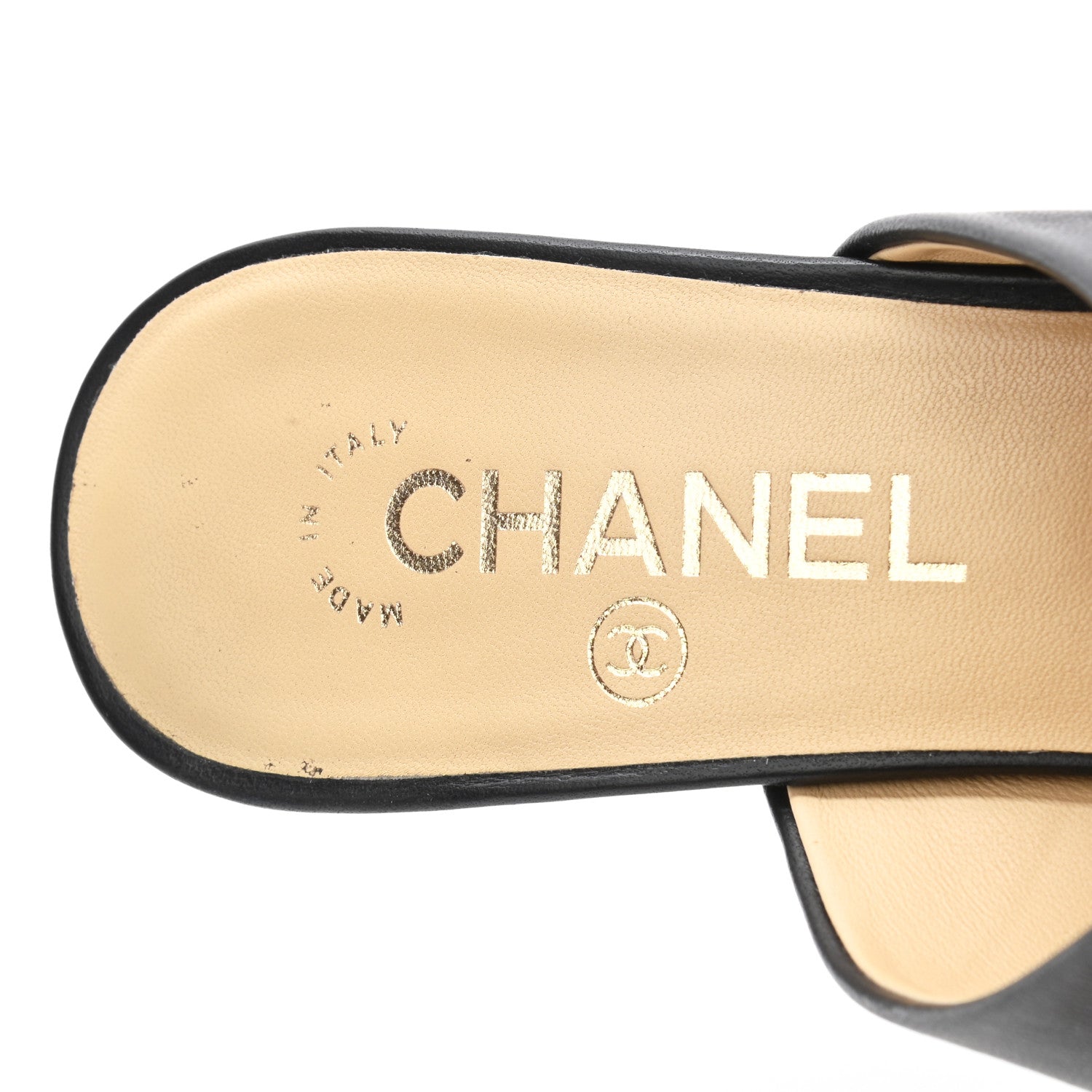 Chanel Lambskin Grosgrain Cap Toe CC Mules 40.5 Black 7 of 11