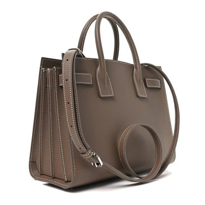 Saint Laurent Grained Calfskin Topstich Baby Sac De Jour Taupe 2 of 10