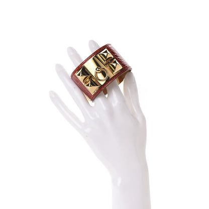 Hermes Shiny Alligator Collier De Chien CDC Bracelet S Sanguine 2 of 7
