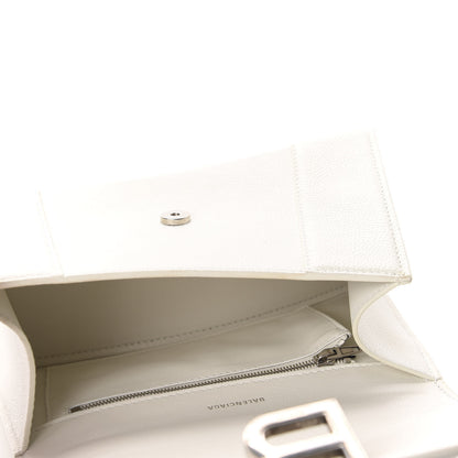 Balenciaga Grained Calfskin Small Hourglass Top Handle Bag White 5 of 9